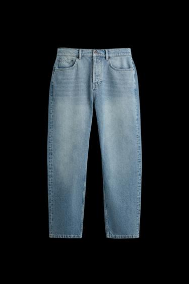 STRAIGHT ANKLE FIT JEANS - Mid-blue by Zara
