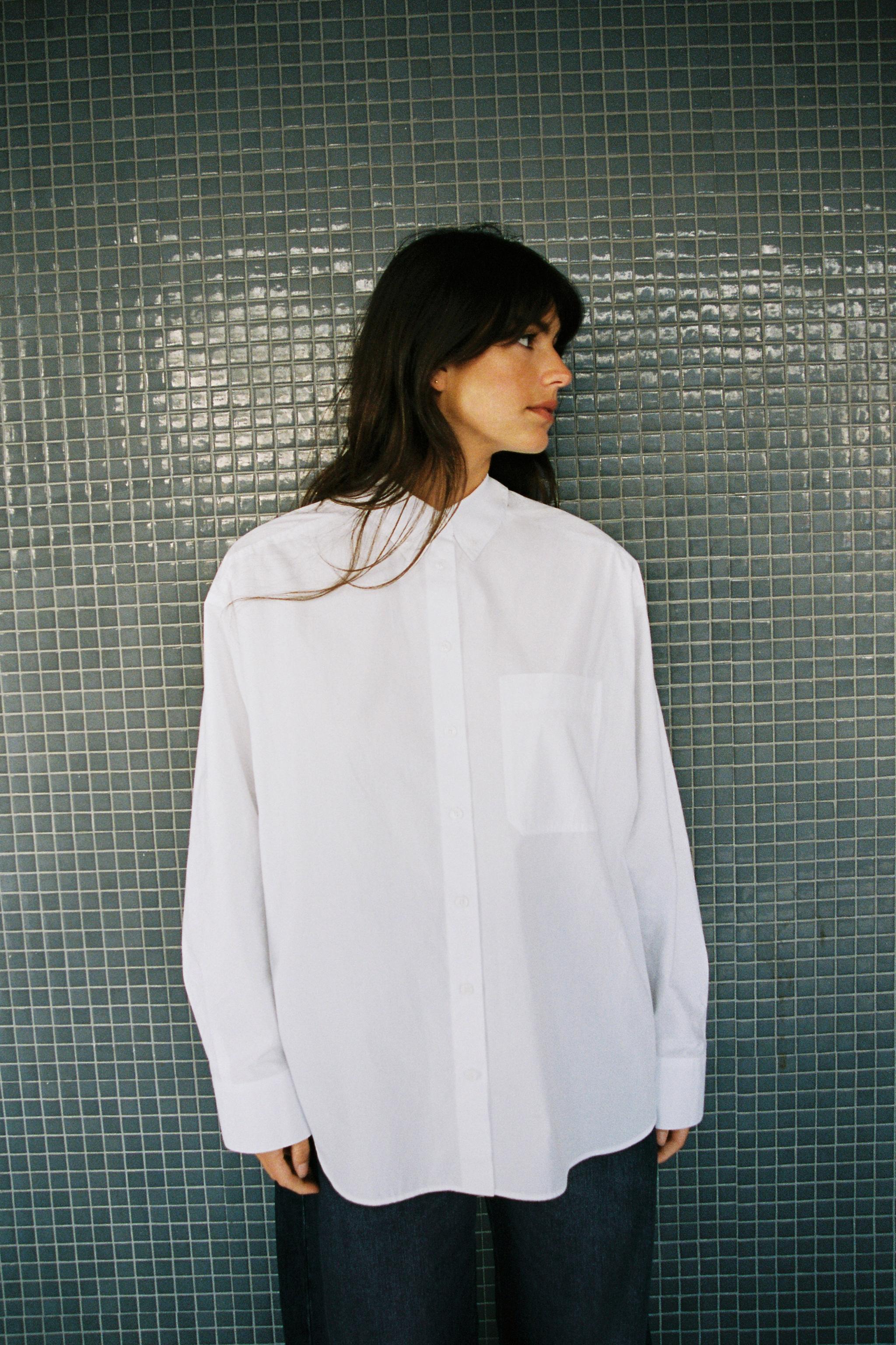 CHEMISE EN POPELINE À POCHE