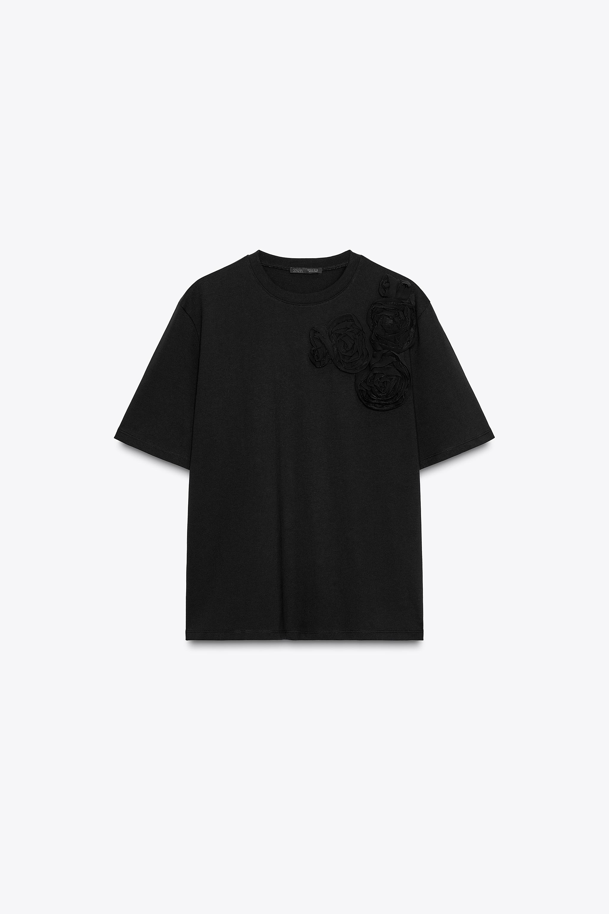 Tシャツ・カットソー Zara x Andersson Bell Graphic Patch T-Shirt Black HEART PATCH T-SHIRT - Black | ZARA Australia