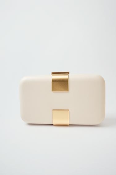 CLUTCH MIT METALL-DETAIL - Gebrochenes Weiß von Zara