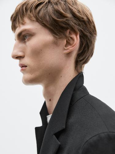 Americana traje franela - LIMITED - Negro de Zara