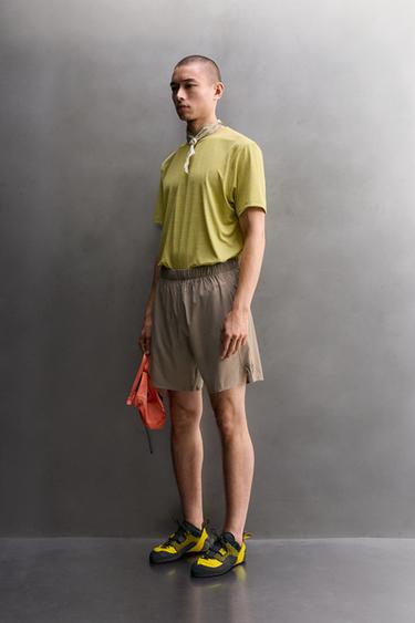 Zara 9" TRAINING SHORTS - Light brown