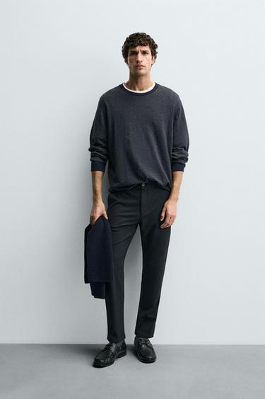 PANTALON À TEXTURE CONFORT - Bleu pétrole de Zara