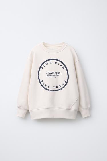 SLOGAN PRINT SWEATSHIRT - Ecru by Zara - Image 0