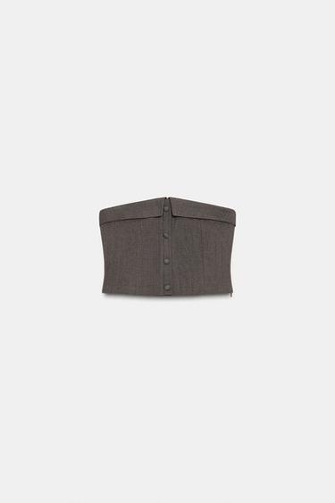 TOP BUSTIER CORSETERO - Marrón de Zara