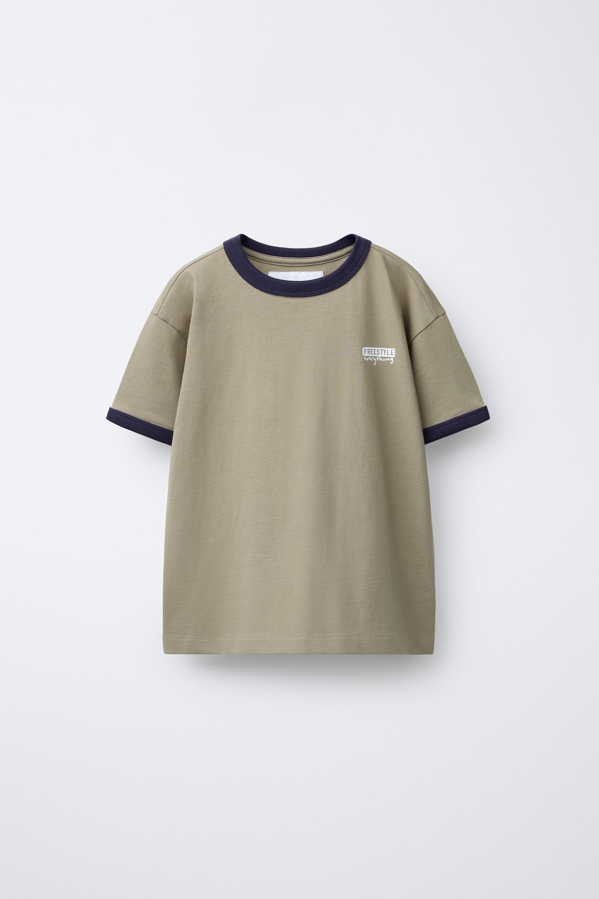 ★ドイツ発*ZARA*新作*コントラストトリムTシャツ/YELLOW★ コントラストトリムTシャツ - ホワイト | ZARA Japan / 日本