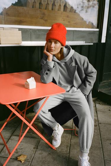 SUDADERA CAPUCHA FELPA SOFT - Gris vigoré de Zara