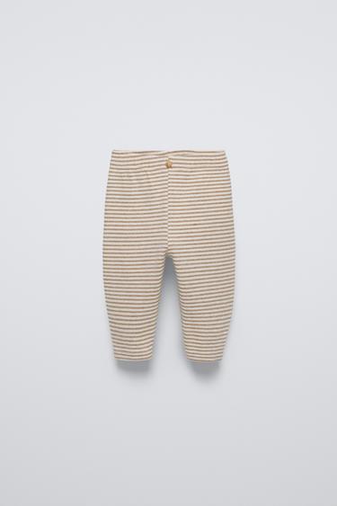 SOFT TOUCH STRIPED TROUSERS - Light beige by Zara - Image 0