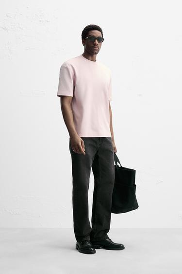 BASIC REGULAR FIT T-SHIRT - Pale pink by Zara - Image 3