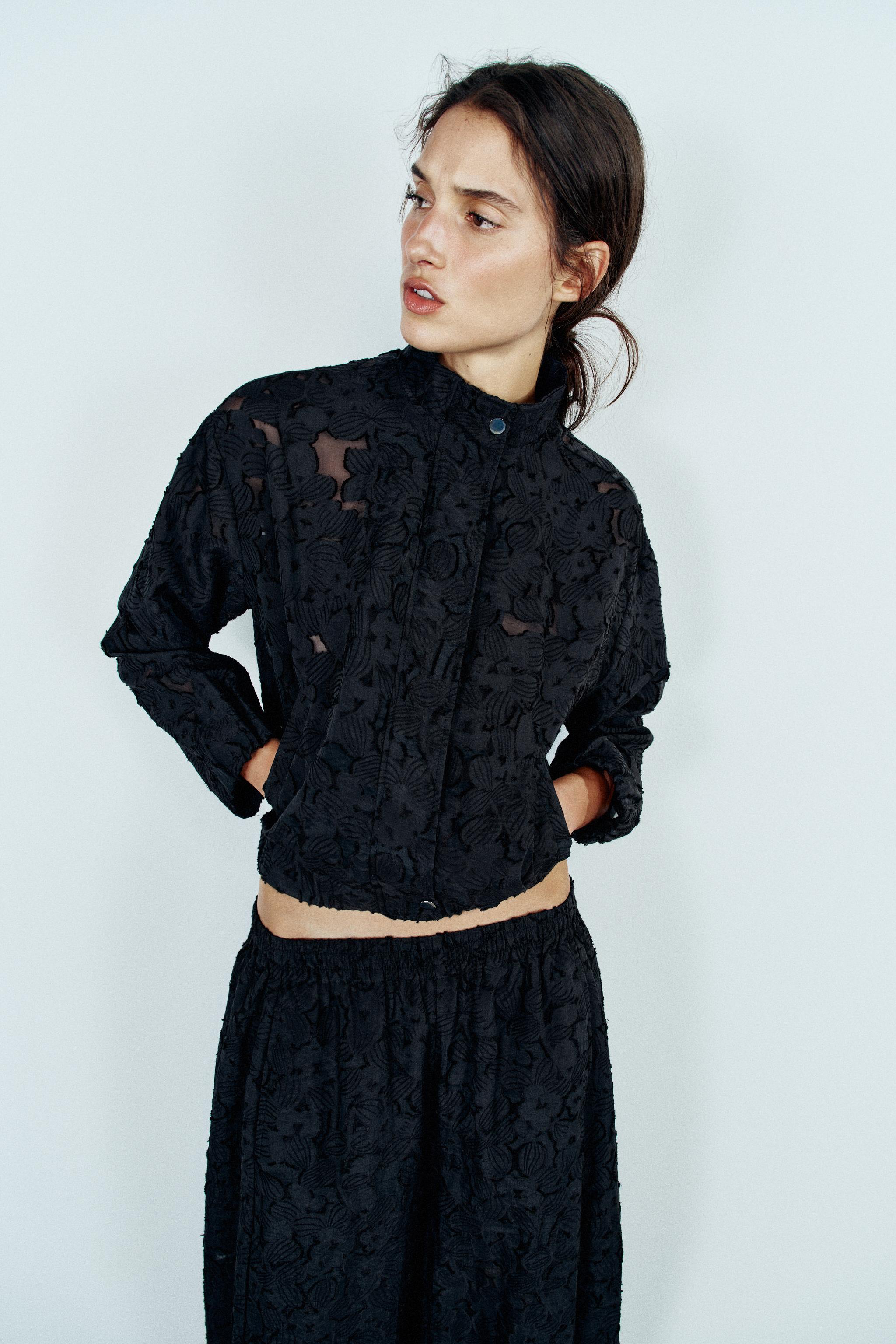 Zara devore süet bomber ceket görsel 2