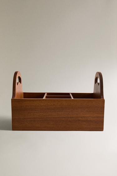 ACACIA WOOD STORAGE BOX - Light beige by Zara