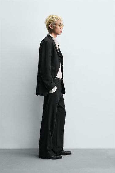VESTE DE COSTUME RELAXED FIT VISCOSE ET LIN - Noir de Zara - Image 3