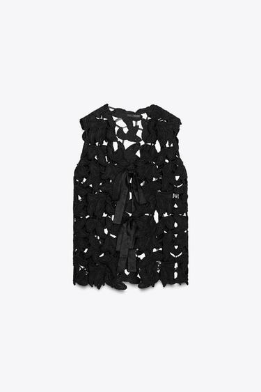 GILET CROCHET ZW COLLECTION - Noir de Zara - Image 1