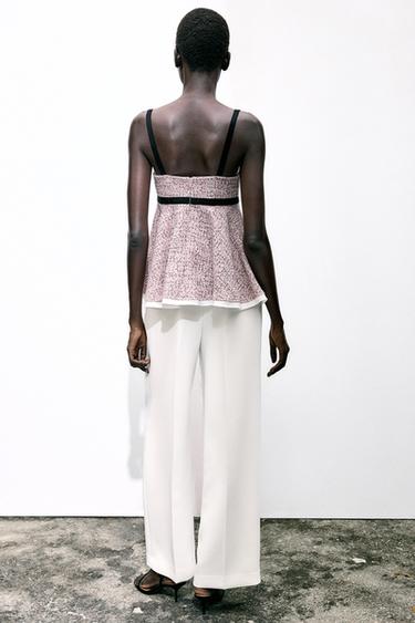 TOP STRUCTURÉ EN MATIÈRES VARIÉES - Rose de Zara - Image 3