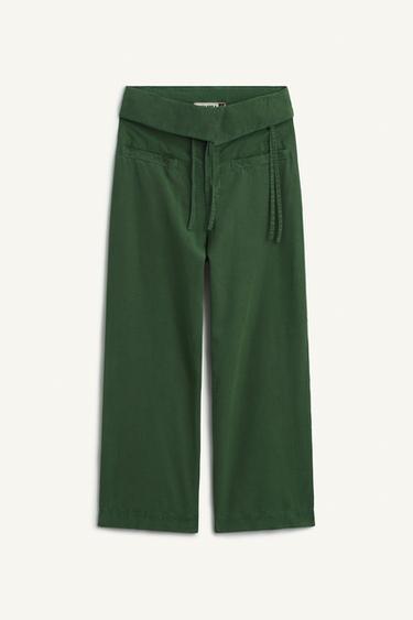 CALÇA WSTBND - Verde da Zara