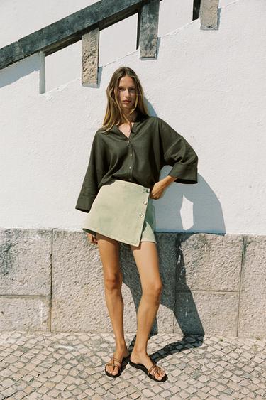 Z1975 DENIM SKORT - Khaki by Zara
