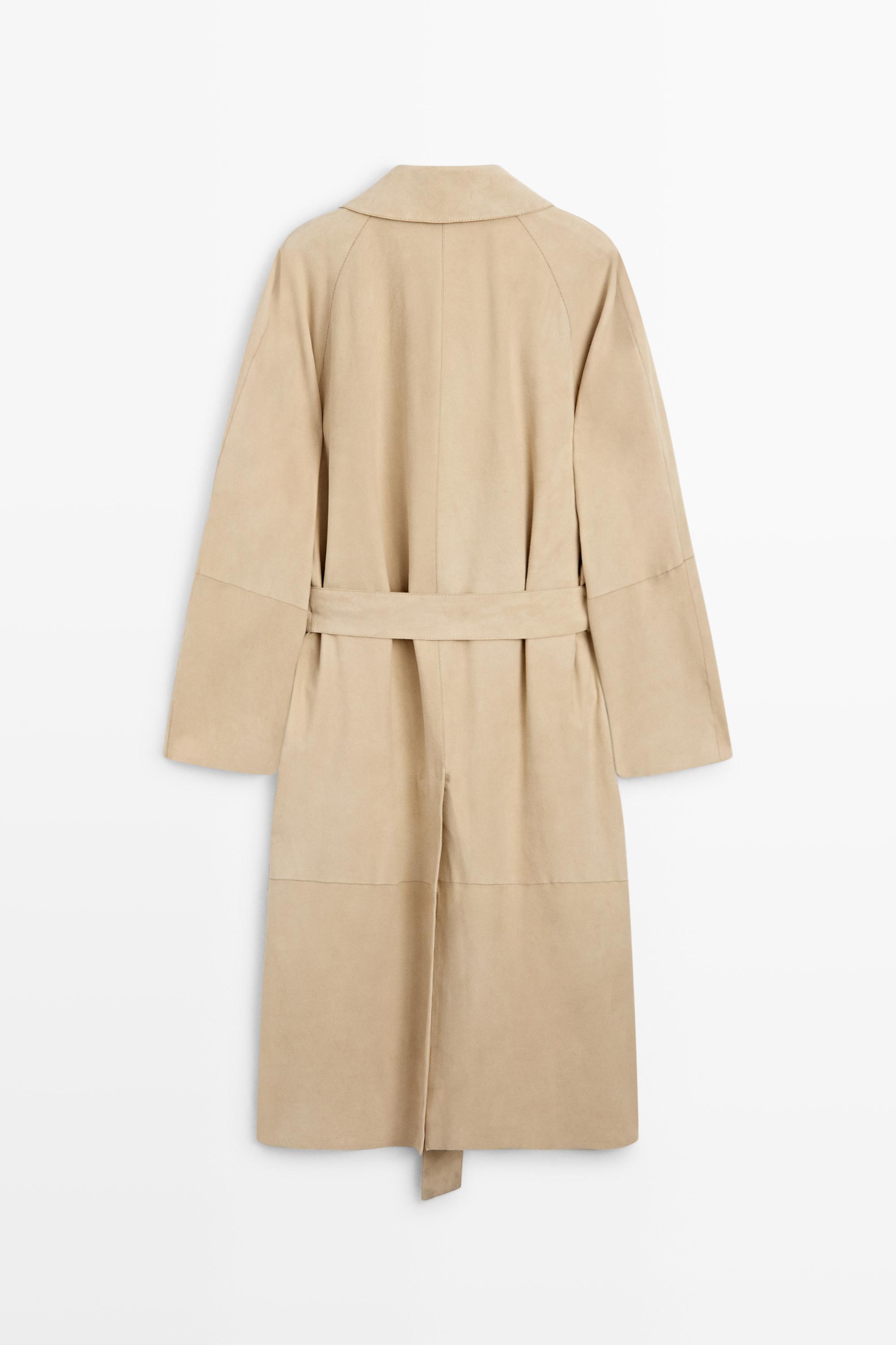 Manteau long en daim