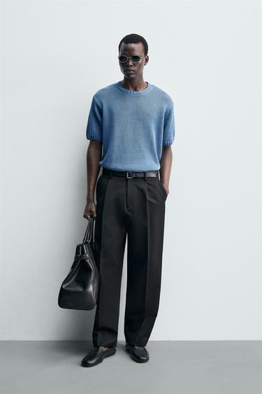 T-SHIRT MALHA RELAXED FIT - Azul da Zara - Imagem 0