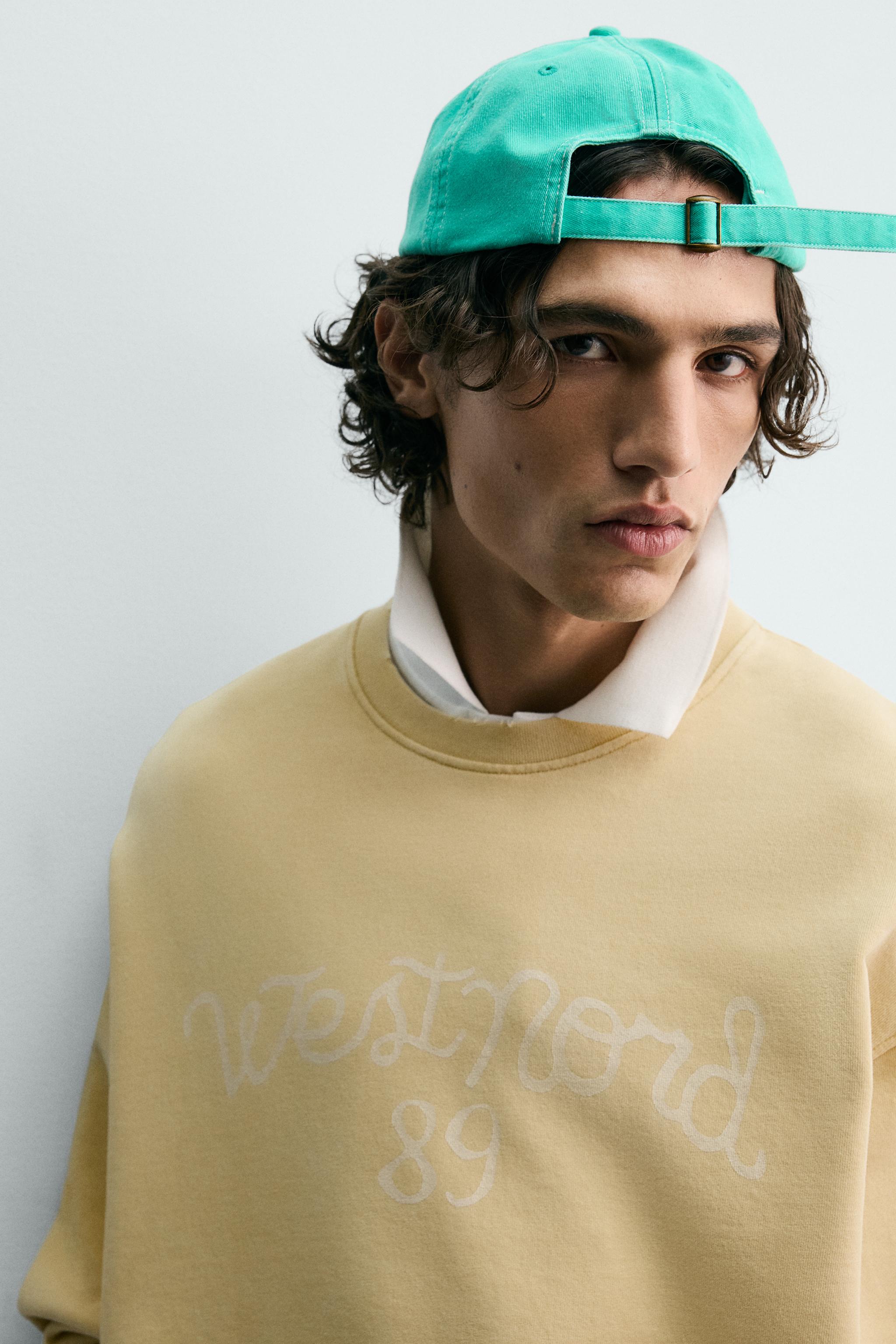 WASHED TEXT PRINT SWEATSHIRT