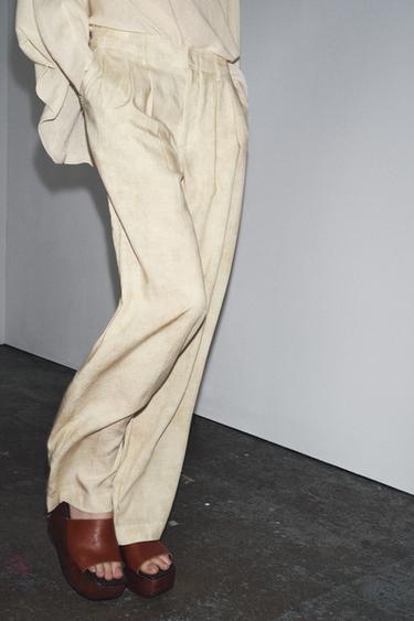 ZW COLLECTION – HOSE MIT BUNDFALTEN - Cremefarben von Zara