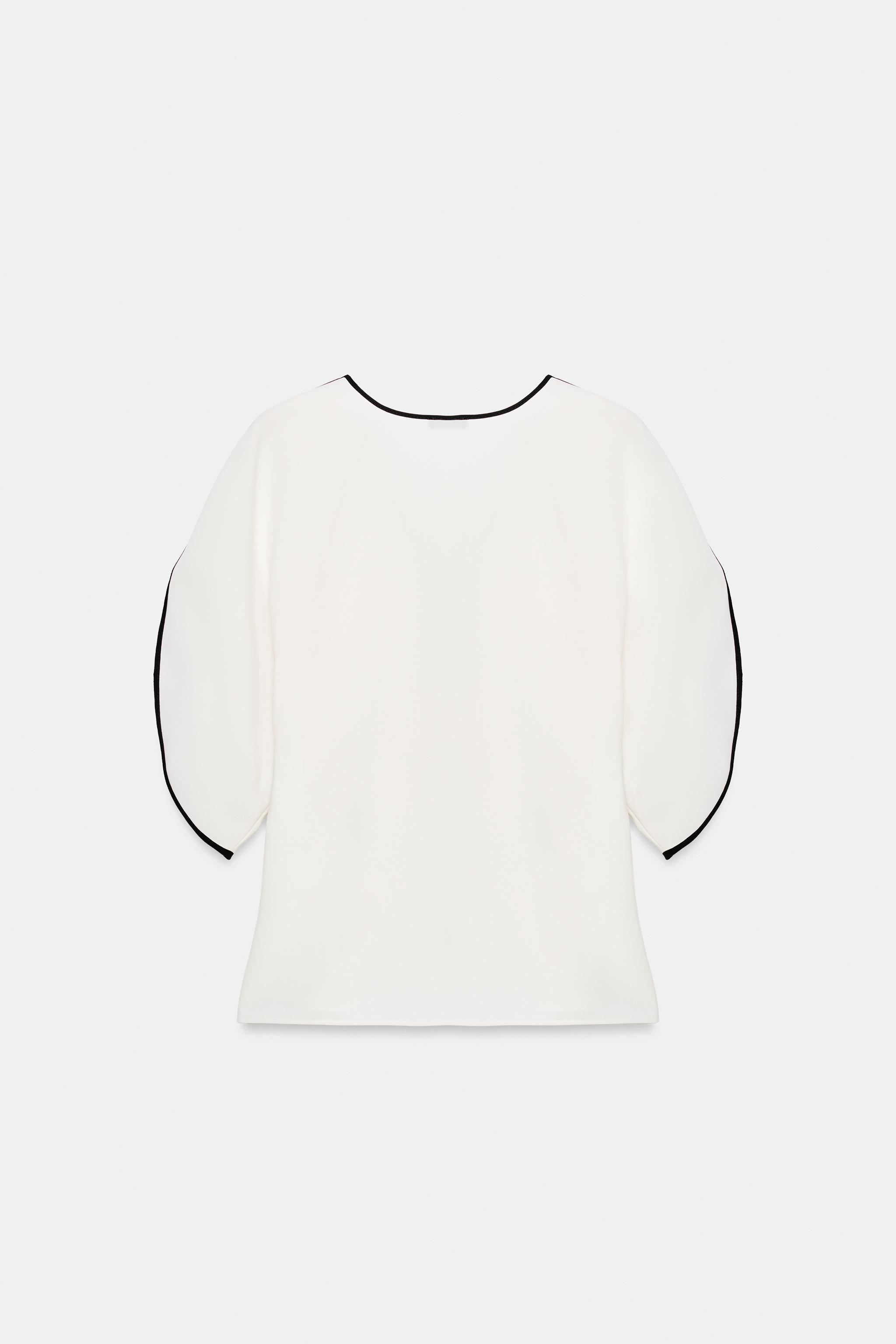 Zara Kontrast Biyeli Top görsel 6