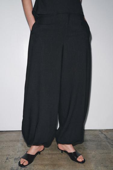 PANTALON BOUFFANT À POIGNETS ZW COLLECTION - Noir de Zara - Image 1