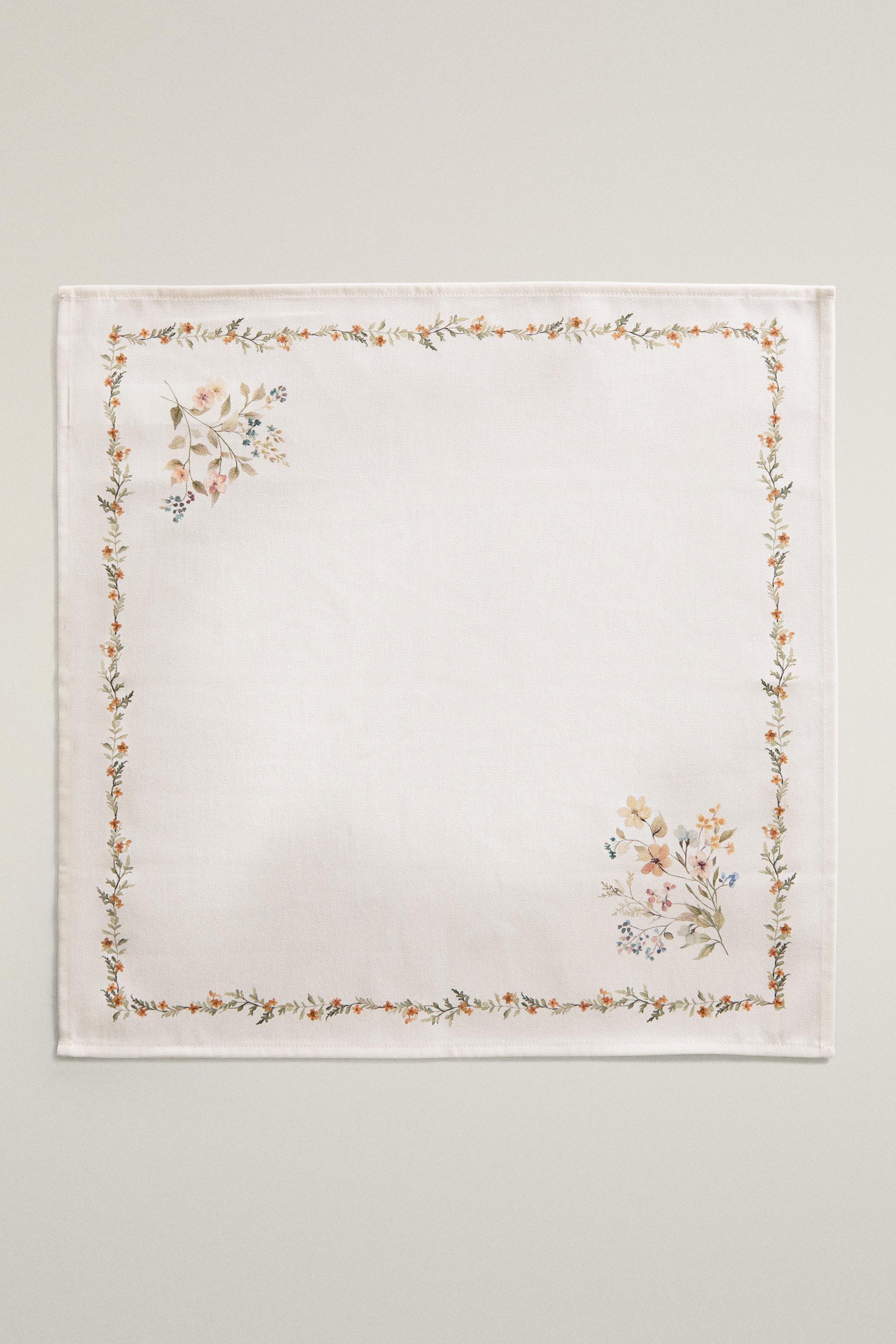 SERVIETTE DE TABLE IMPRIMÉ FLORAL (LOT DE 2)
