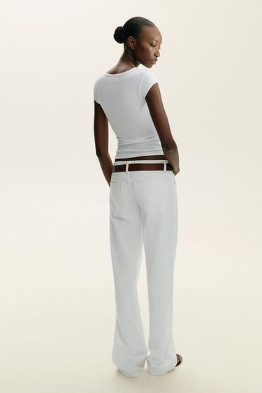 COTTON MODAL T-SHIRT - White by Zara - Image 3