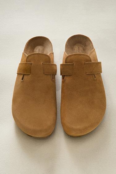 LEATHER CLOGS WITH STRAP - Brown by Zara - Image 5