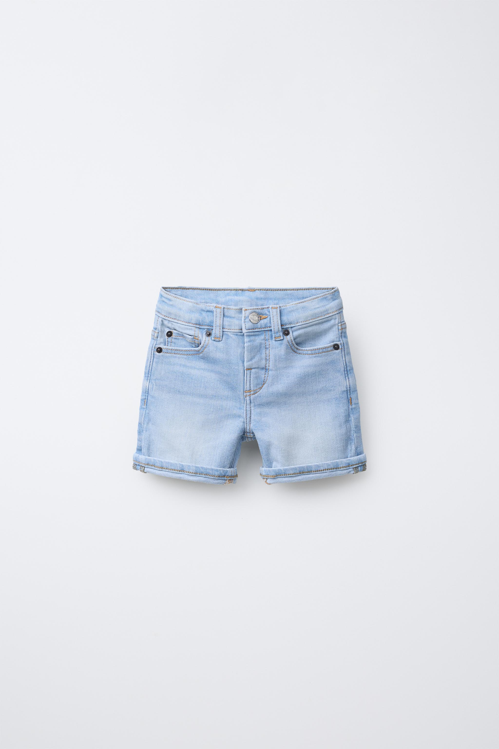 Short Jean Homme Zara SHORT EN JEAN CLASSIQUE Bleu Clair ZARA