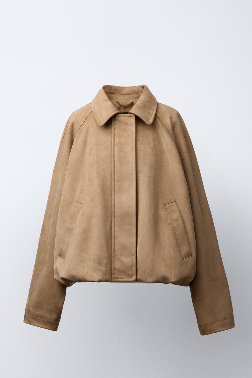 フェイクスエードボンバージャケット - サンド | ZARA Japan / 日本