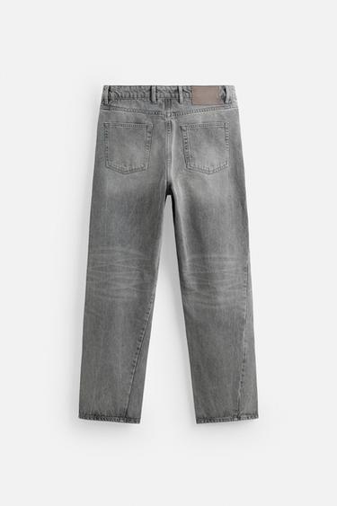 BAGGY JEANS WITH SEAM DETAIL - Grey by Zara