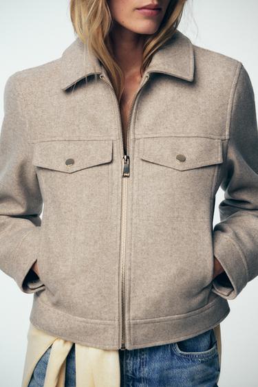 SOFT ZIP-UP JACKET - Beige by Zara - Image 2