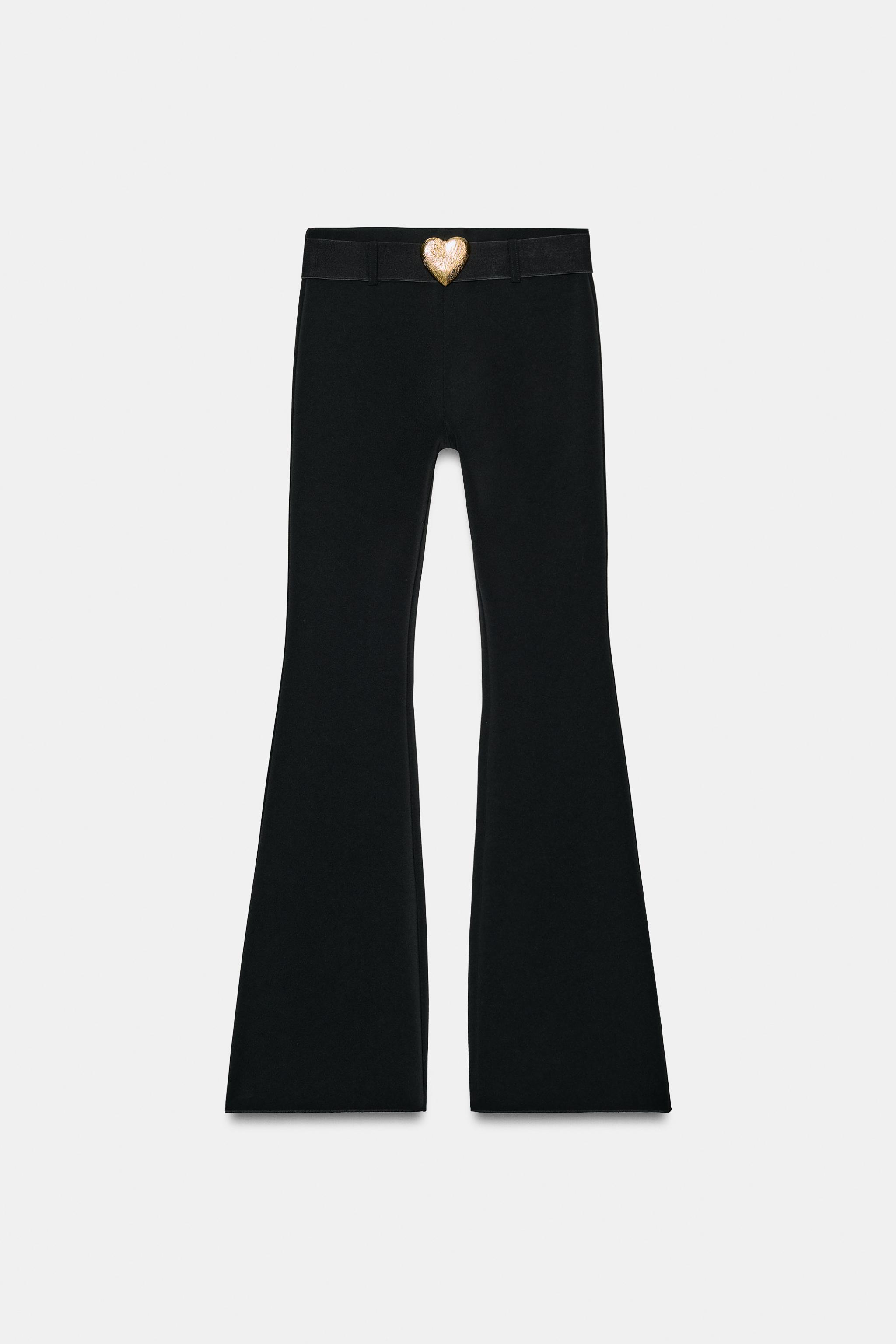 STRETCH PANTS WITH HEART BELT