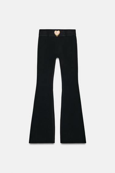 PANTALON STRETCH CEINTURE CŒUR - Noir de Zara - Image 2