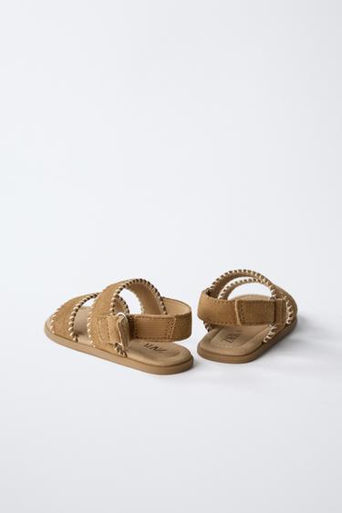 LEATHER BAREFOOT SANDALS - Brown by Zara - Image 5
