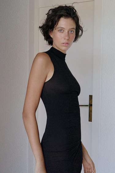 SEAMLESS MIDI DRESS - Black by Zara