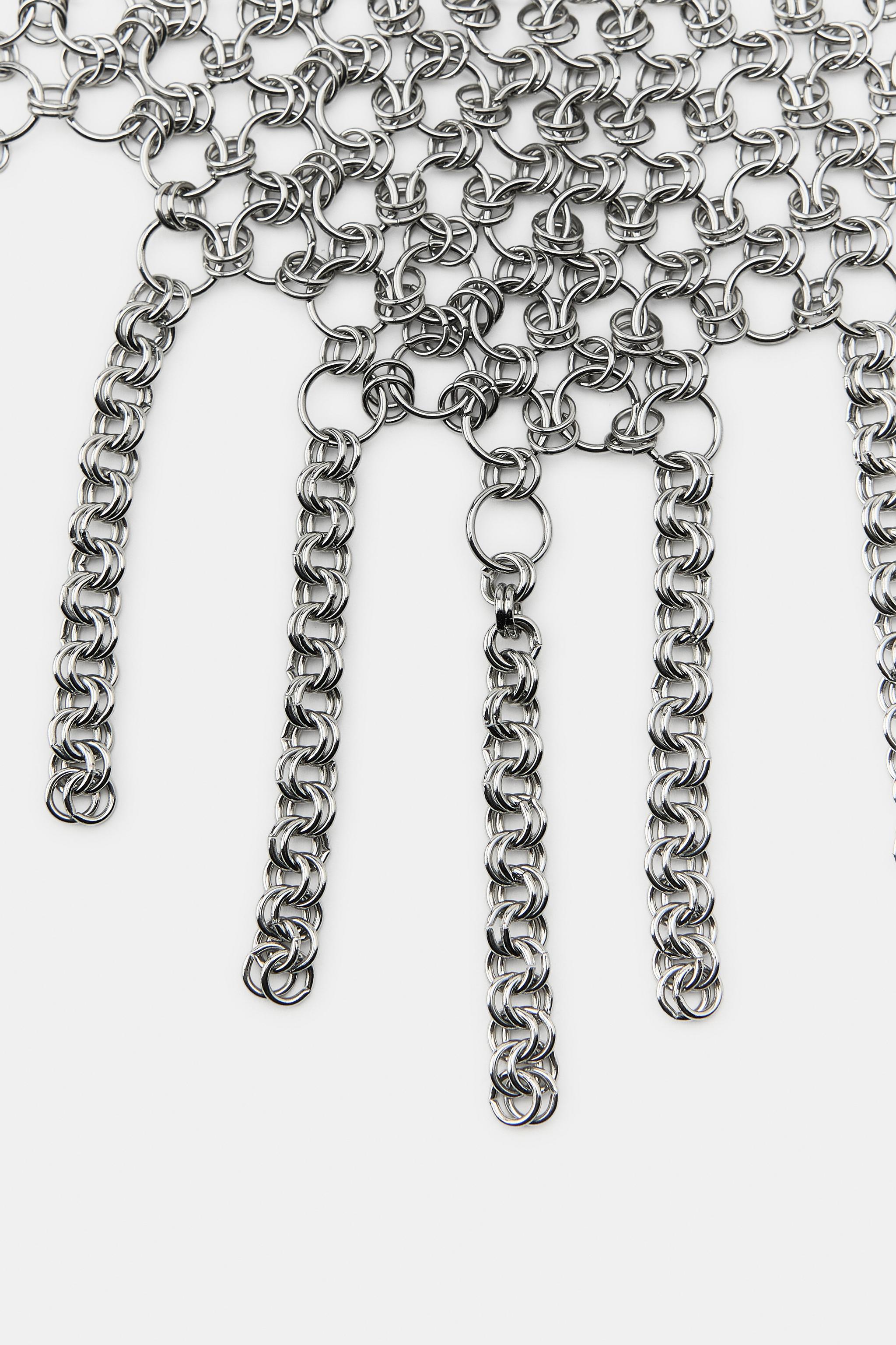 CEINTURE MAILLE ANNEAUX FRANGES