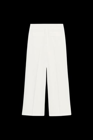 WEITE HOSE MIT BUNDFALTEN - Cremefarben von Zara