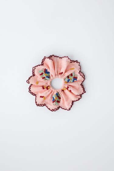 CONTRAST BEAD HAIR TIE - Pink by Zara - Image 3