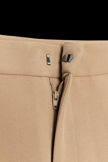 Zara PLEATED TAPERED PANTS - taupe brown