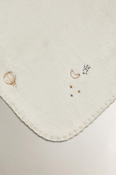 COUVERTURE POLAIRE BÉBÉ BRODÉE BALLONS - Crème de Zara - Image 1