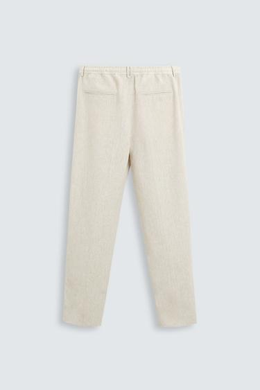 PANTALON 100 % LIN - Beige clair de Zara - Image 7