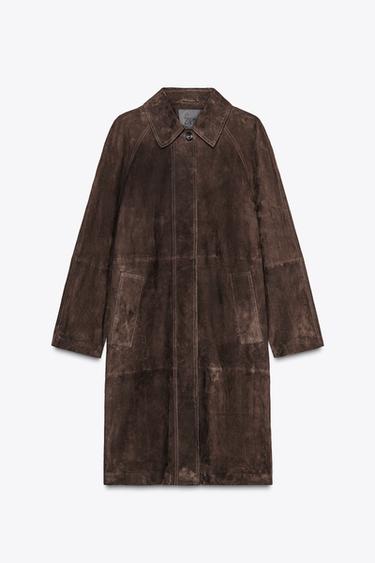 ZW COLLECTION LIMITED EDITION 100% SUEDE LEATHER COAT - Brown by Zara - Image 0