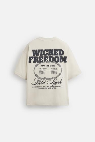 WASHED PRINT T-SHIRT - Sand by Zara - Image 7