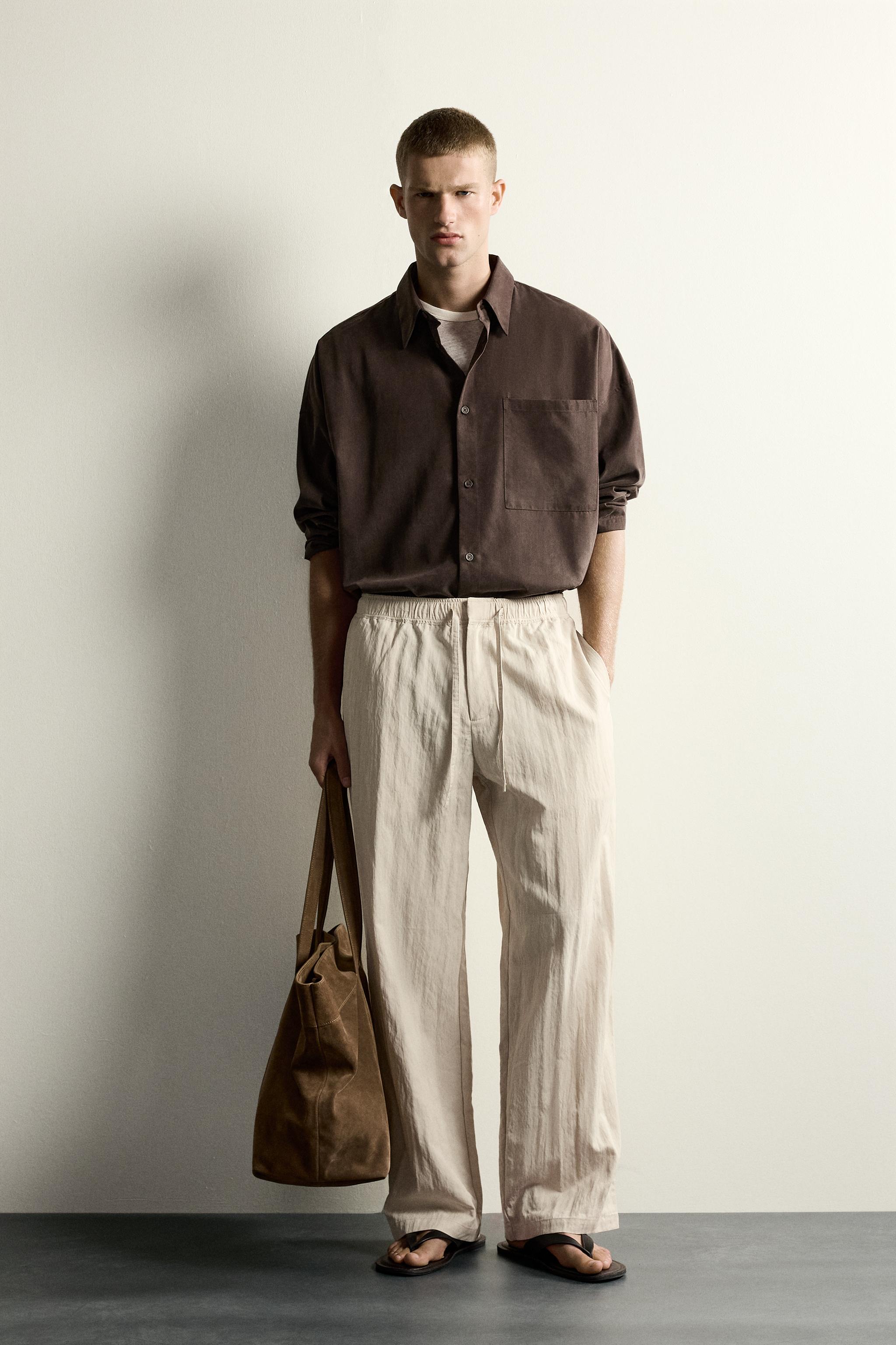 PANTALON TECHNIQUE COUPE DÉCONTRACTÉE EFFET FROISSÉ
