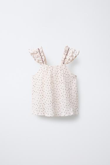 FLORAL PRINT TOP - Light ecru by Zara - Image 0