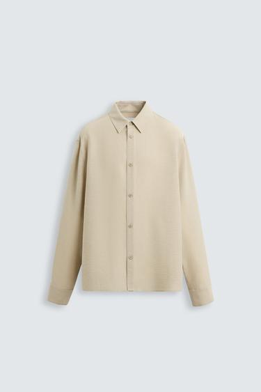 CAMISA REGULAR FIT ESTRUCTURA - Tostado de Zara
