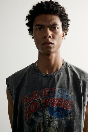 CAMISETA TANK ESTAMPADO PLANET HOLLYWOOD® - Antracita oscuro de Zara