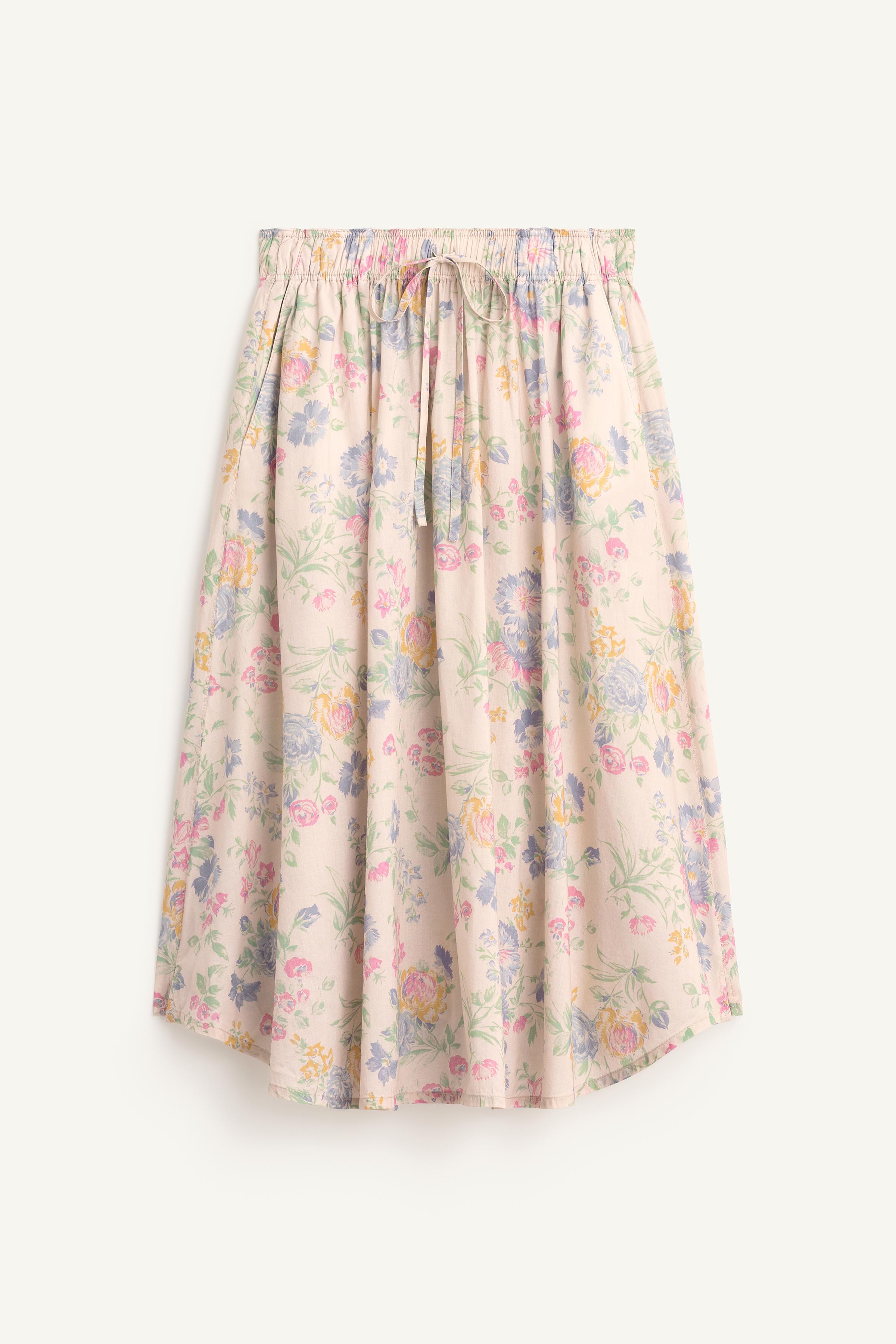 Женские юбки Zara FLWRS SKRT CTTN — фото 5